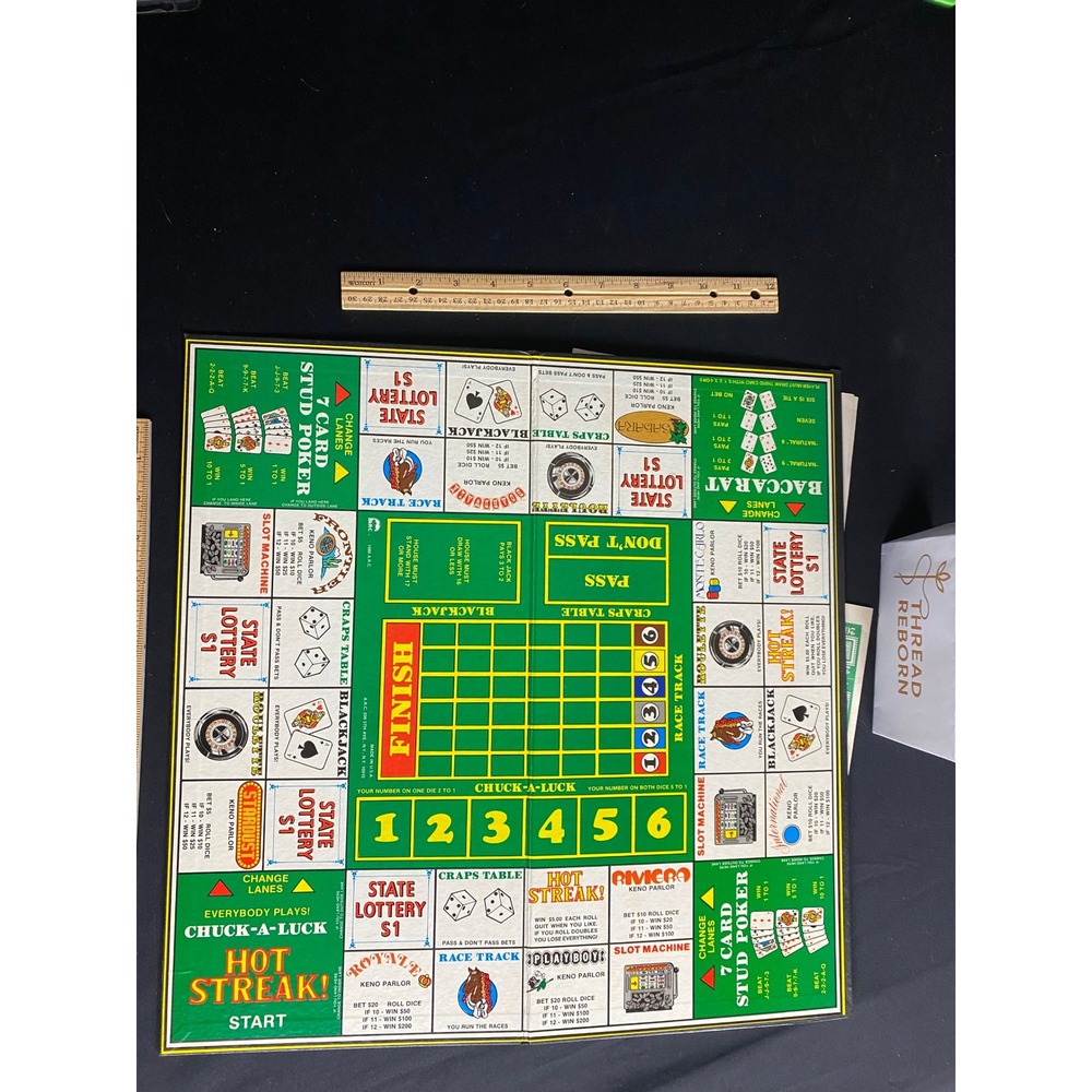 Vintage Hot Streak Casino Board Game Parker Brothers Gambling Family Fun